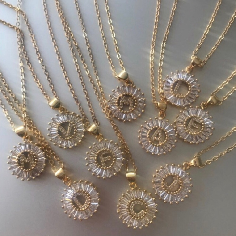 18k Yellow Gold Plated Filled CZ Diamond Necklaces